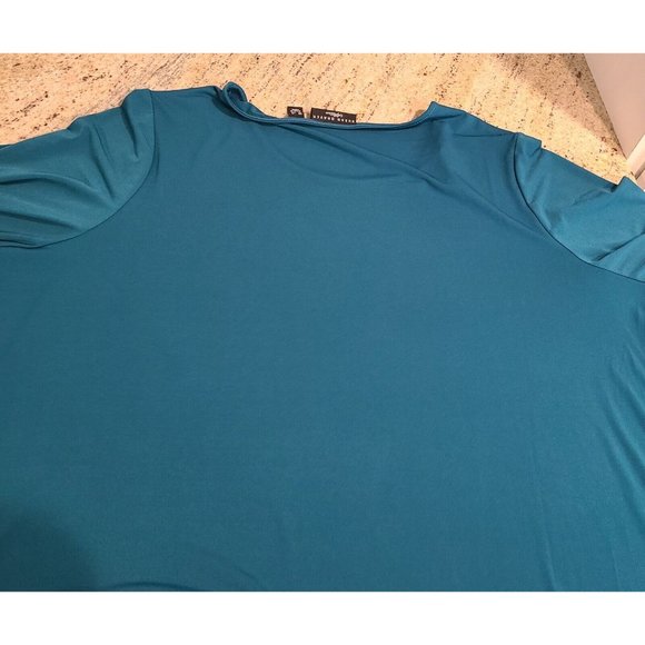 Susan Graver Artisan Size 1X Liquid Knit Tunic with Asymmetric Hem Embellished - Picture 15 of 16